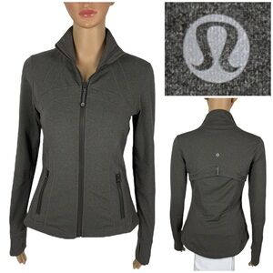 Lululemon Womens 6 Define Jacket Wren Green Full Zip Vented Athletic Gym EUC